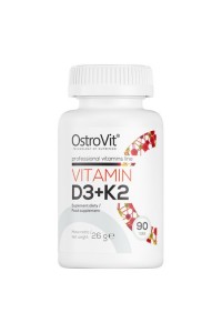 Vitamina D3 8000 UI + K2 90 comprimidos (x4 porciones equivalente a 360)
