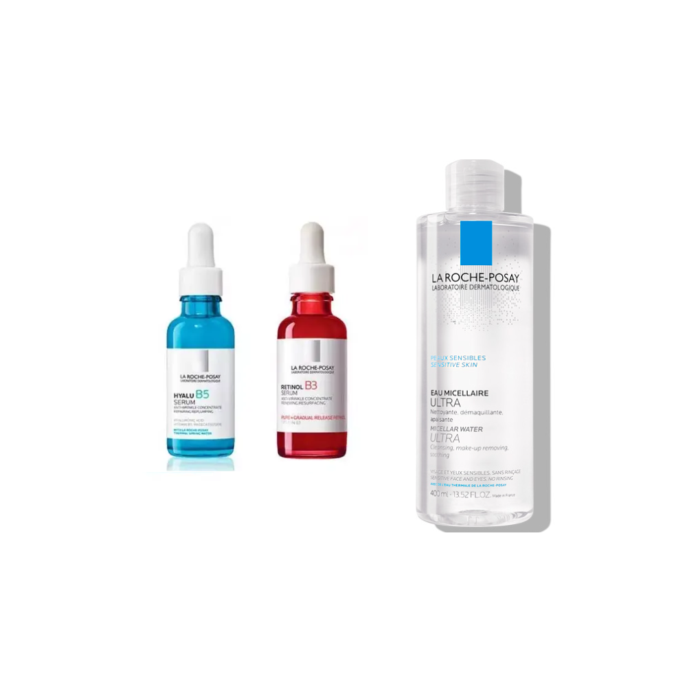 Pack Roche Posay Pack Retinol B3 Sérum + Hyalu B5 Sérum Antiarrugas+Agua Micelar Pieles Sensibles 400 ml